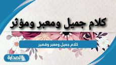 كلام جميل ومعبر وقصير