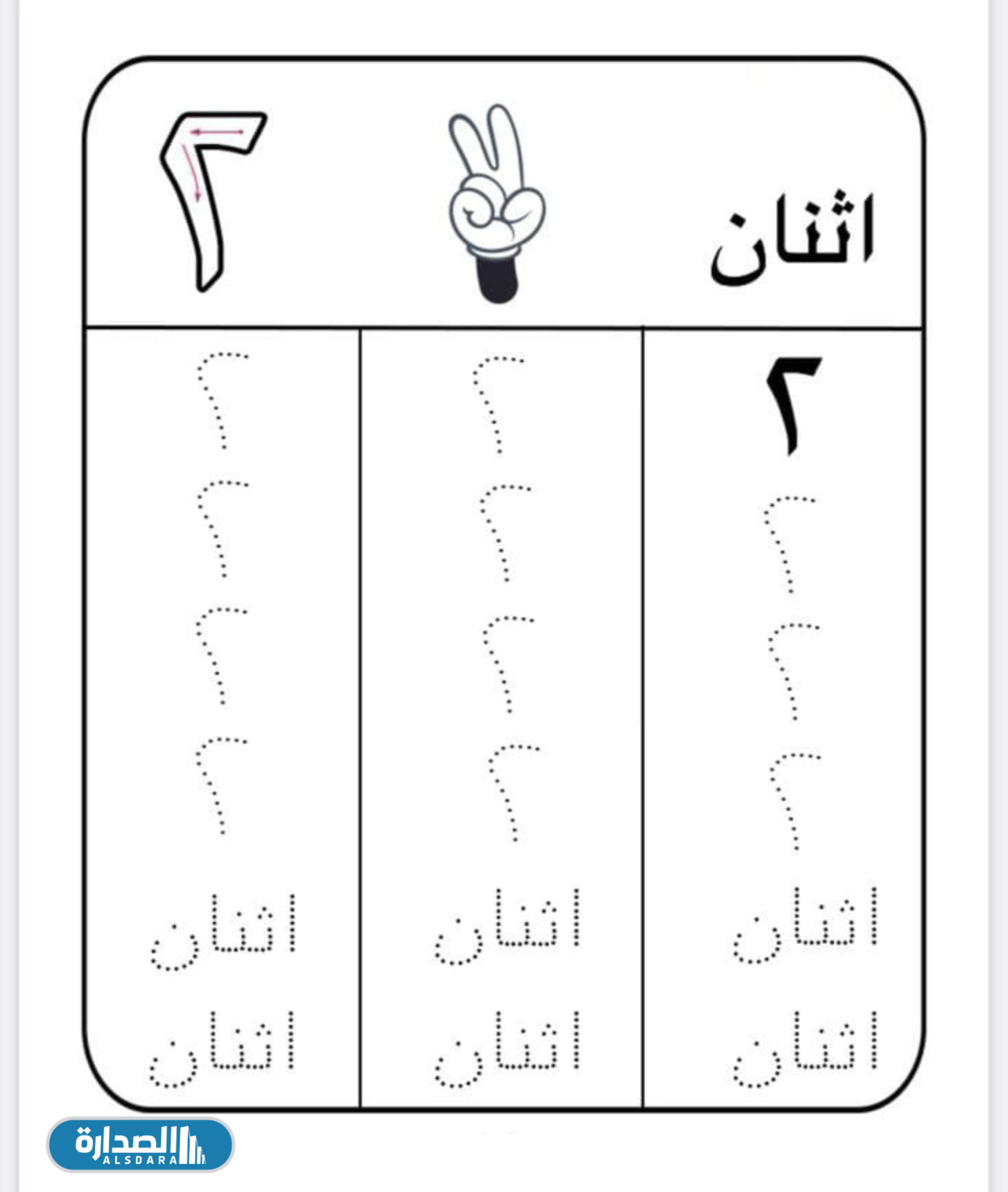 اوراق عمل الارقام العربية للاطفال